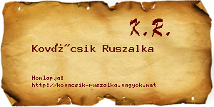 Kovácsik Ruszalka névjegykártya